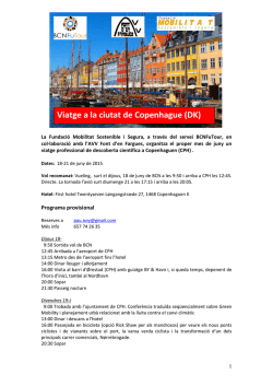 Programa Viatge Copenhague. AVVFF. 18-21 Juny 2015