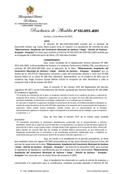 Resolución de Alcaldia Nº 135-2015-MDS