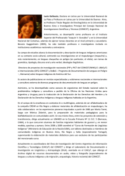 Dra. Lucía Golluscio - Centro Argentino de Información Científica y