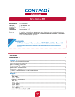 Carta Tecnica CONTPAQi Comercial version 1.1.3
