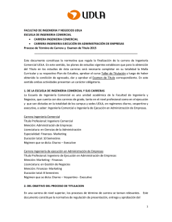 Procedimiento de Titulación Ingenieria Comercial 2015
