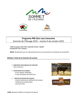 Programa PRE-Gira raza Limousine Sommet de l`Élevage 2015