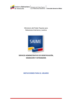 SAIME Instrucciones Pasaporte - Consulado de Venezuela en Bilbao
