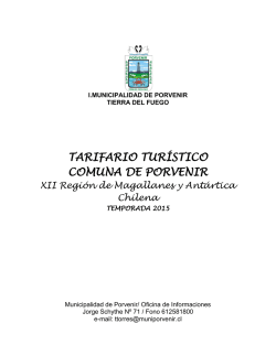 Tarifario de Servicios 2015 - I. Municipalidad de Porvenir
