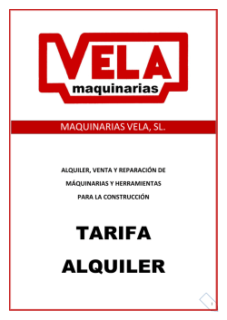 TARIFA ALQUILER - Maquinarias Vela SL