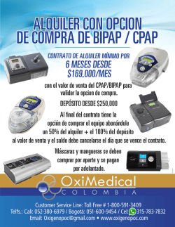 Alquiler con Opcion de Compra Bipap Cipab Oximedical 2015