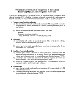 Principios de la ITIE que regirán en República Dominicana.