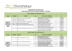 cronograma de entrevistas - Gobierno Municipal Rumiñahui