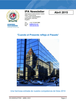 IPA Newsletter Abril 2015 - International Police Association