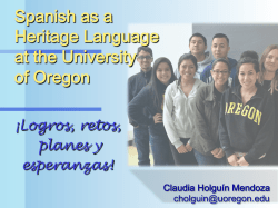 Spanish as a Heritage Language at the University of Oregon