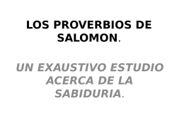 LOS PROVERBIOS DE SALOMON.
