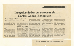 Irregularidades en autopsia de Carlos. Godoy Echegoyen