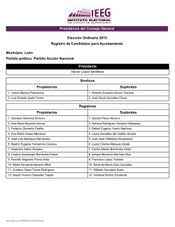 Presidencia del Consejo General Municipio: León Partido político