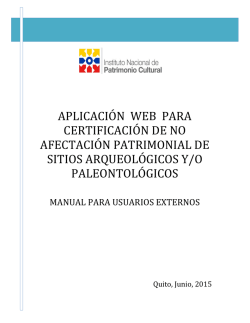 Ayuda - Certificación de No Afectación de Sitios Arqueológicos y/o