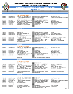 Calendario de Juegos 2015