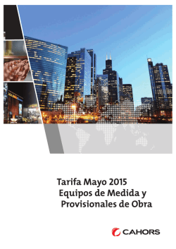 Tarifa Mayo 2015 Equipos de Medida y Provisionales de