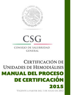 Manual del Proceso de Certificación de Unidades de Hemodiálisis