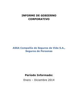 Informe Anual de Gobierno Corporativo ASSA Vida 2014