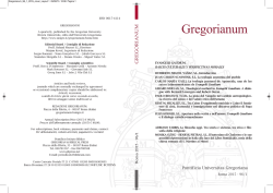 TOC di Gregorianum 96/1 2015 - Pontificia Università Gregoriana
