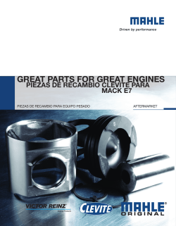 GREAT PARTS FOR GREAT ENGINES