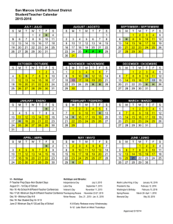 2015-2016 Calendar - San Marcos Unified School District