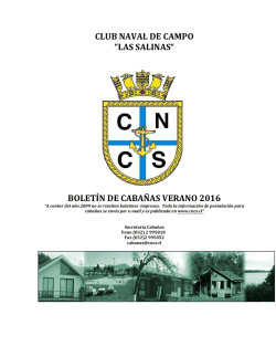 boletín de cabañas verano 2016 - CNCS Club Naval de Campo las