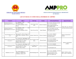 LIST OF MEXICAN COMPANIES & MEMBERS OF AMPPRO