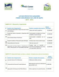Proyectos Ganadores Fondo Concursable San José de Maipo 2015