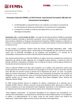 Comunicado de Prensa Presentan Colección FEMSA y el XLIII
