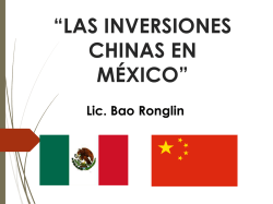 INVERSIÓN DE CHINA EN MÉXICO