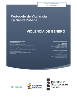 Protocolo de Vigilancia En Salud Pública VIOLENCIA DE GÉNERO
