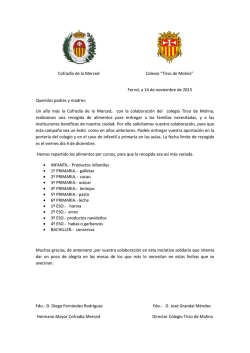 Carta Recogida Cole(1) - Colegio Tirso de Molina