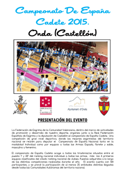Campeonato De España Cadete 2015. Onda