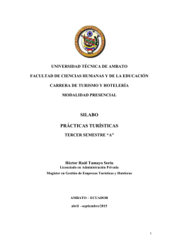 Practicas turisticas - fche - Universidad Técnica de Ambato