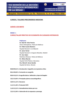 5 MAYO 2016 Cursos/Talleres Precongreso Medicina