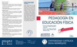 PEDAGOGÍA EN EDUCACIÓN FÍSICA - Universidad Católica Silva