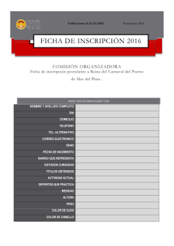 Ficha de Inscripción Postulantes 2016
