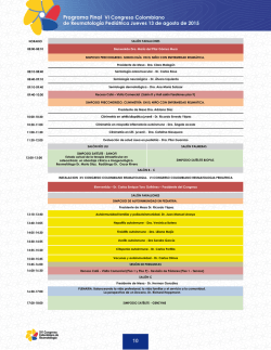 Programa pediatría - Congreso Colombiano de Reumatologia 2015