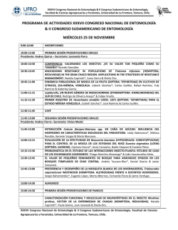 Programa - XXXVII Congreso Nacional de Entomología