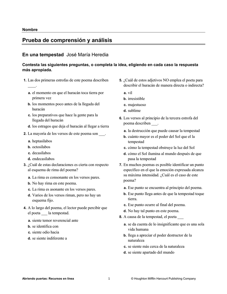 preguntas de comprension en una tempestad prueba de comprensi 243 n y an 225 lisis preguntas de comprension en una tempestad prueba de comprensi 243 n y an 225 lisis