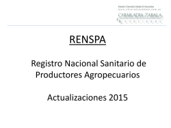 RENSPA Registro Nacional Sanitario de Productores Agropecuarios