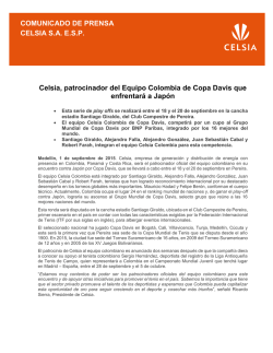 Celsia, patrocinador del Equipo Colombia de Copa Davis que