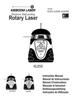 KL850 series manual.qxd - Kieboom Lasersystemen BV