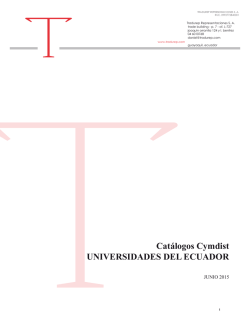 Catálogos Cymdist UNIVERSIDADES DEL ECUADOR