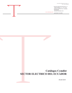 Catálogos Cymdist SECTOR ELECTRICO DEL ECUADOR