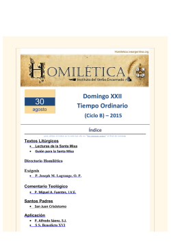 Domingo XXII Tie - Homilética - Instituto del Verbo Encarnado