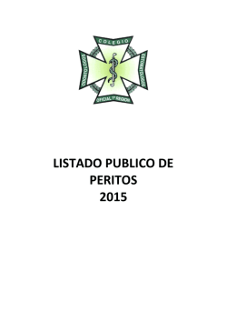 LISTADO PUBLICO DE PERITOS 2015