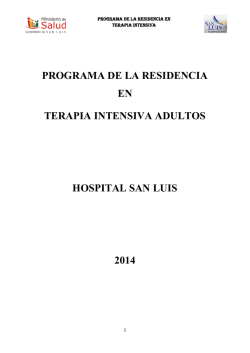 programa de la residencia en terapia intensiva adultos hospital san