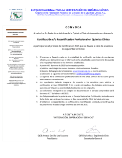 CONVOCA Certificación y/o Recertificación Profesional
