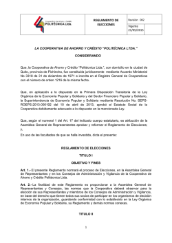 REGLAMENTO DE ELECCIONES - Cooperativa Politécnica Ltda.